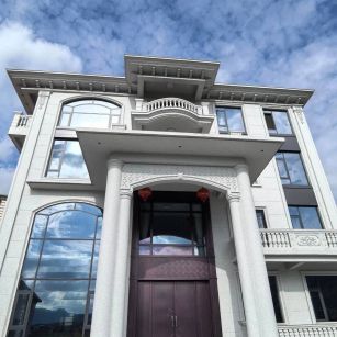 朝阳白麻别墅外墙干挂石材效果示例