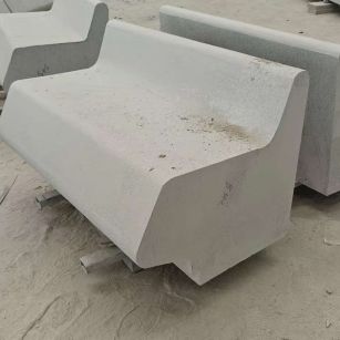 朝阳 芝麻白花岗岩异形坐凳，石凳