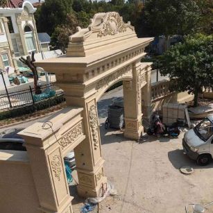 朝阳 黄金麻荔枝面花岗岩别墅门楼