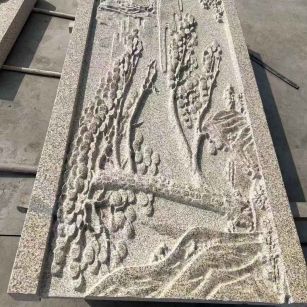 朝阳 黄金麻雕刻板浮雕迎客松