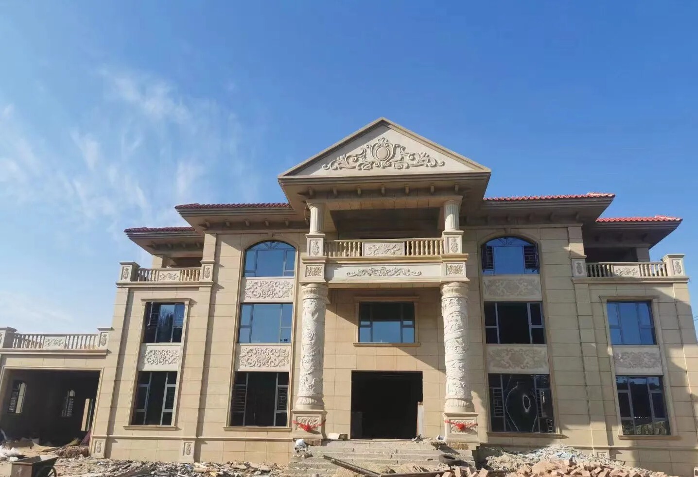 朝阳 黄金麻花岗岩别墅外墙干挂