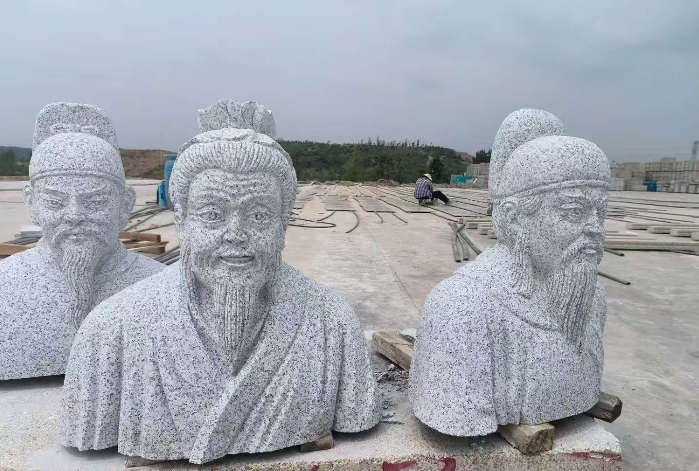 朝阳 白麻花岗岩石材人物立体雕刻